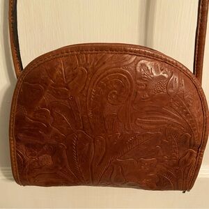 Cute embossed leather crossbody purse